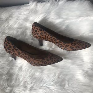 Clarks Artisan calf hair leopard print heels